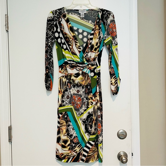 Carmen Marc Valvo Dresses & Skirts - Carmen Marc Valvo Multicolor Long Sleeves Dress Size Small